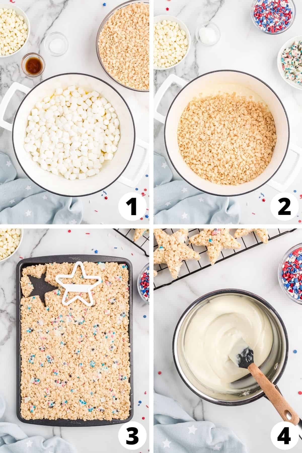 4th of July Rice Krispie Stars Recipe Steps