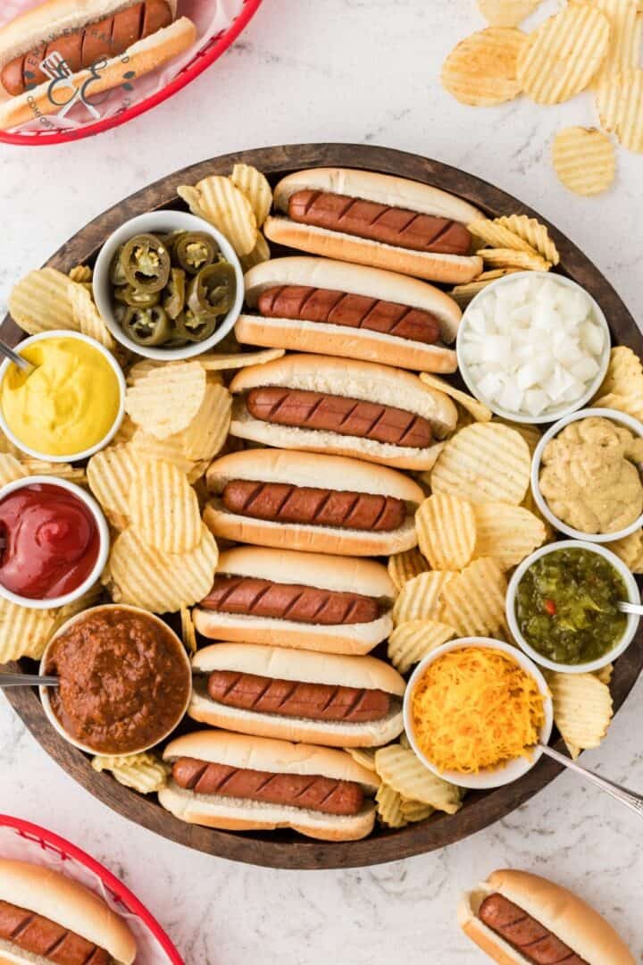 Fun Hot Dog Bar with Your Favorite Condiments
