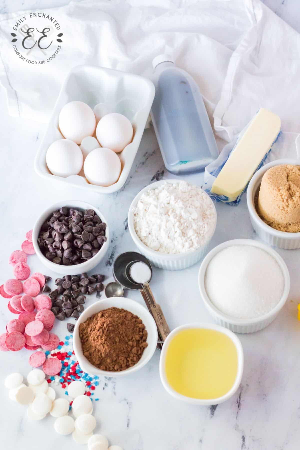 4th of July Brownie Ingredients