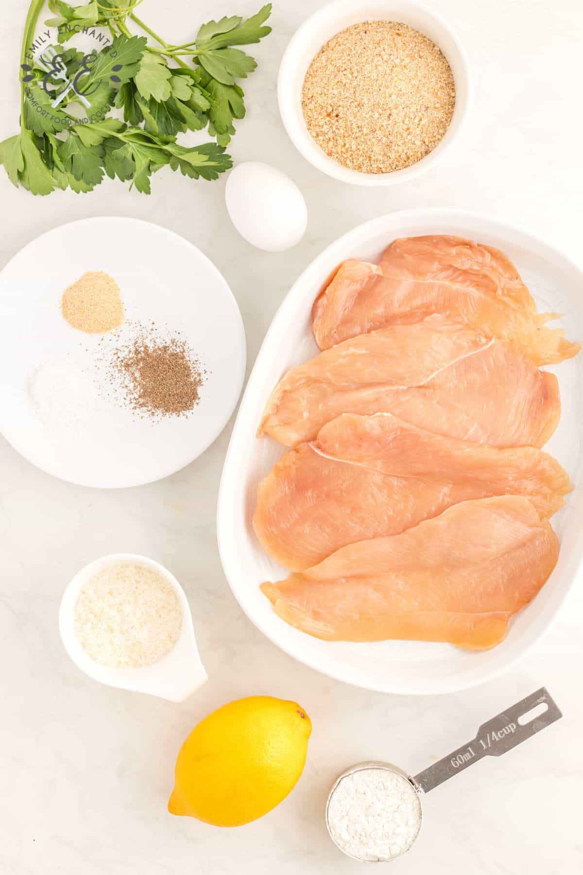 Air Fryer Chicken Cutlet Ingredients