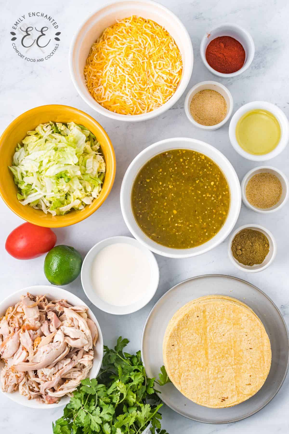 Crispy Chicken Tacos Ingredients