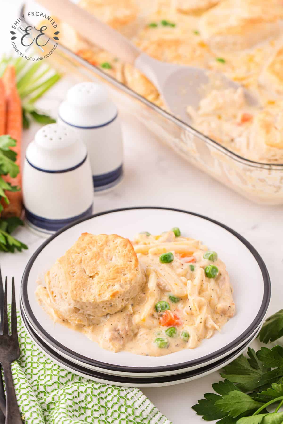 Chicken Pot Pie Casserole Recipe on a plate