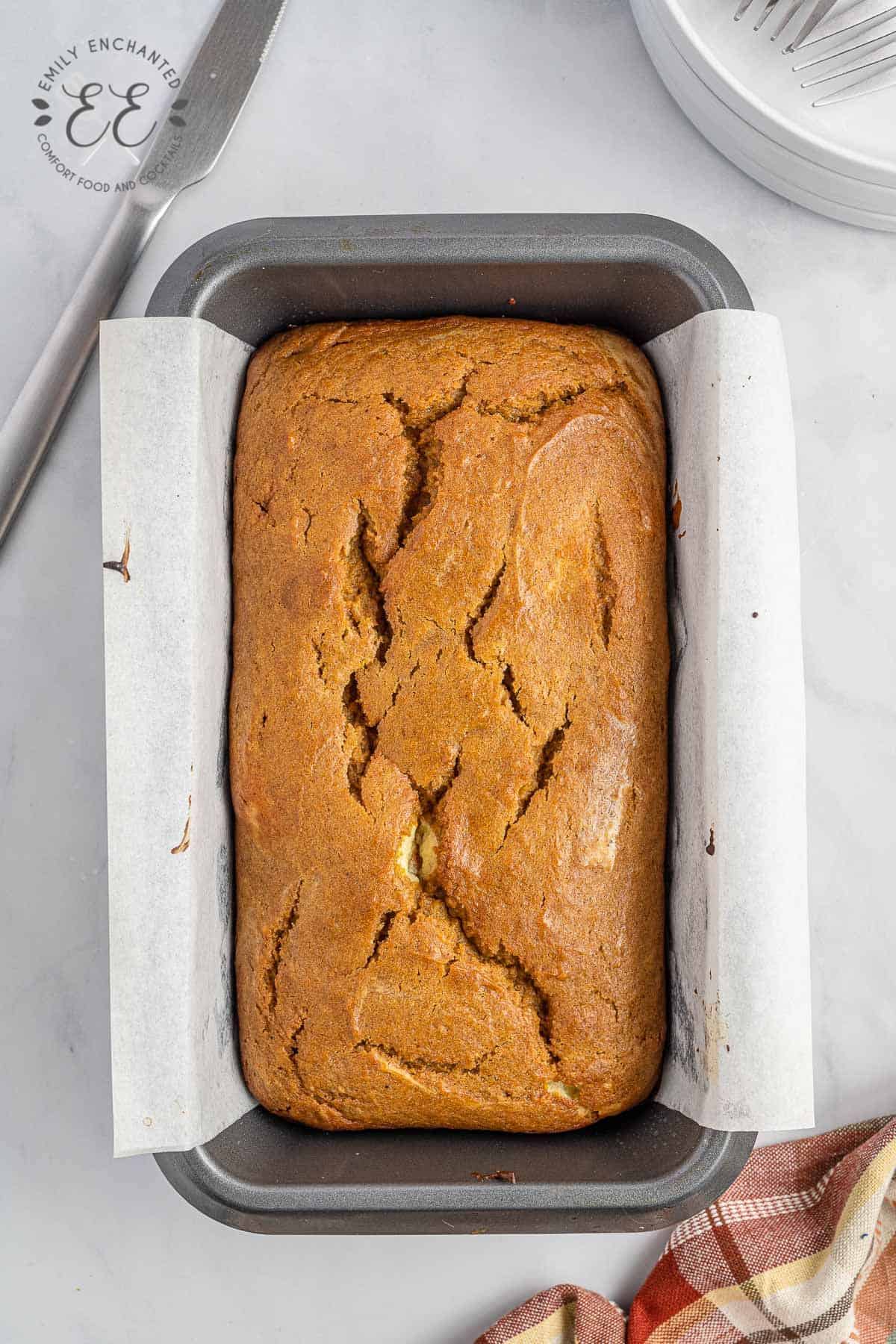 Pumpkin Bread in loaf pan