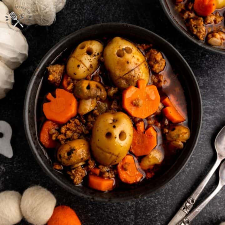 Skull & Pumpkin Halloween Soup