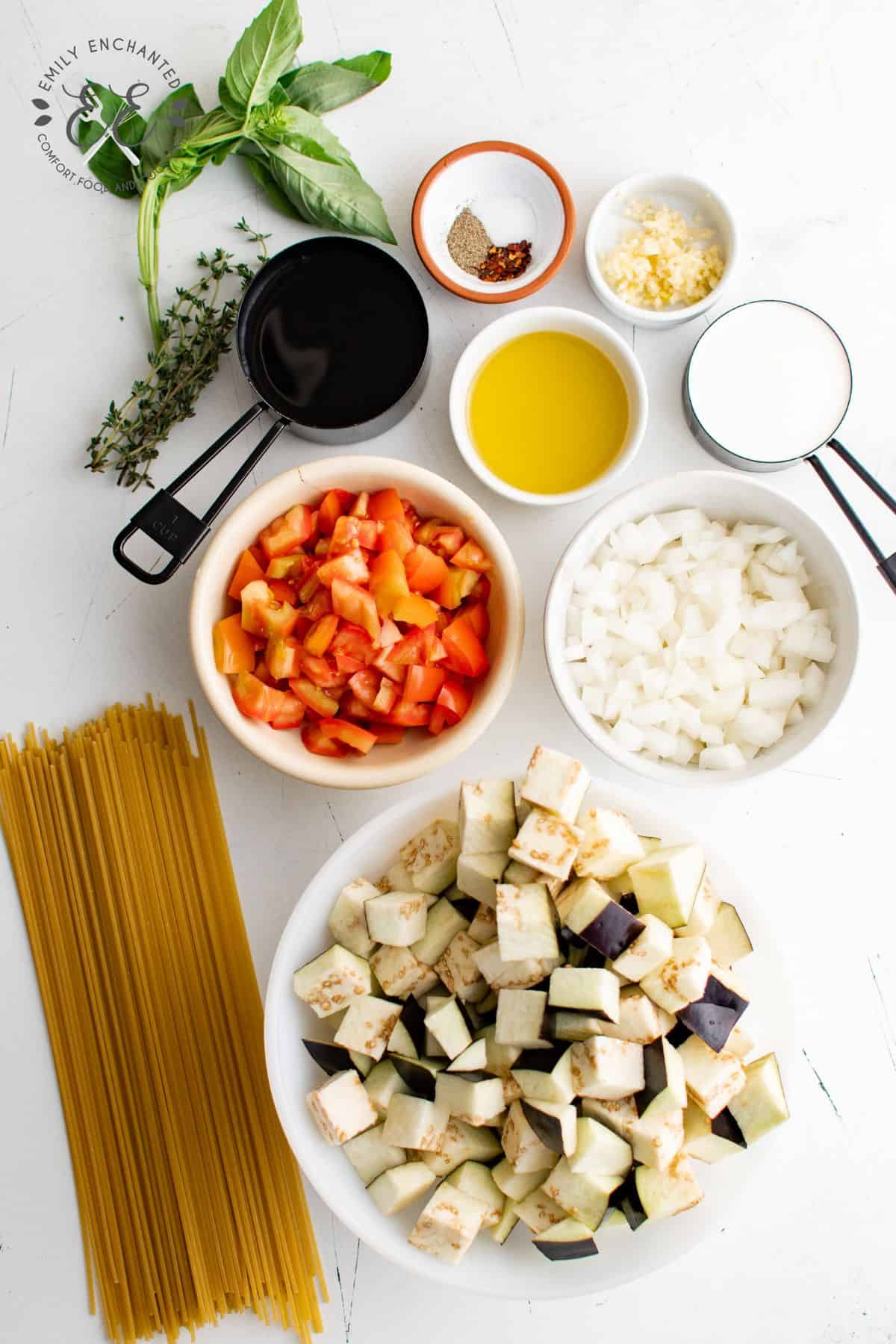 Eggplant Pasta Ingredients