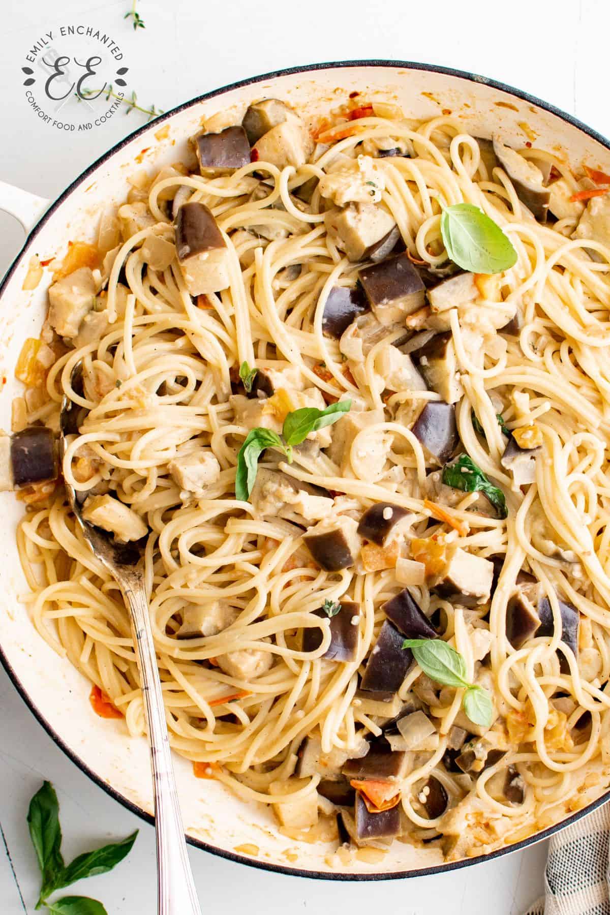 The Best Eggplant Pasta with Fresh Vegetables