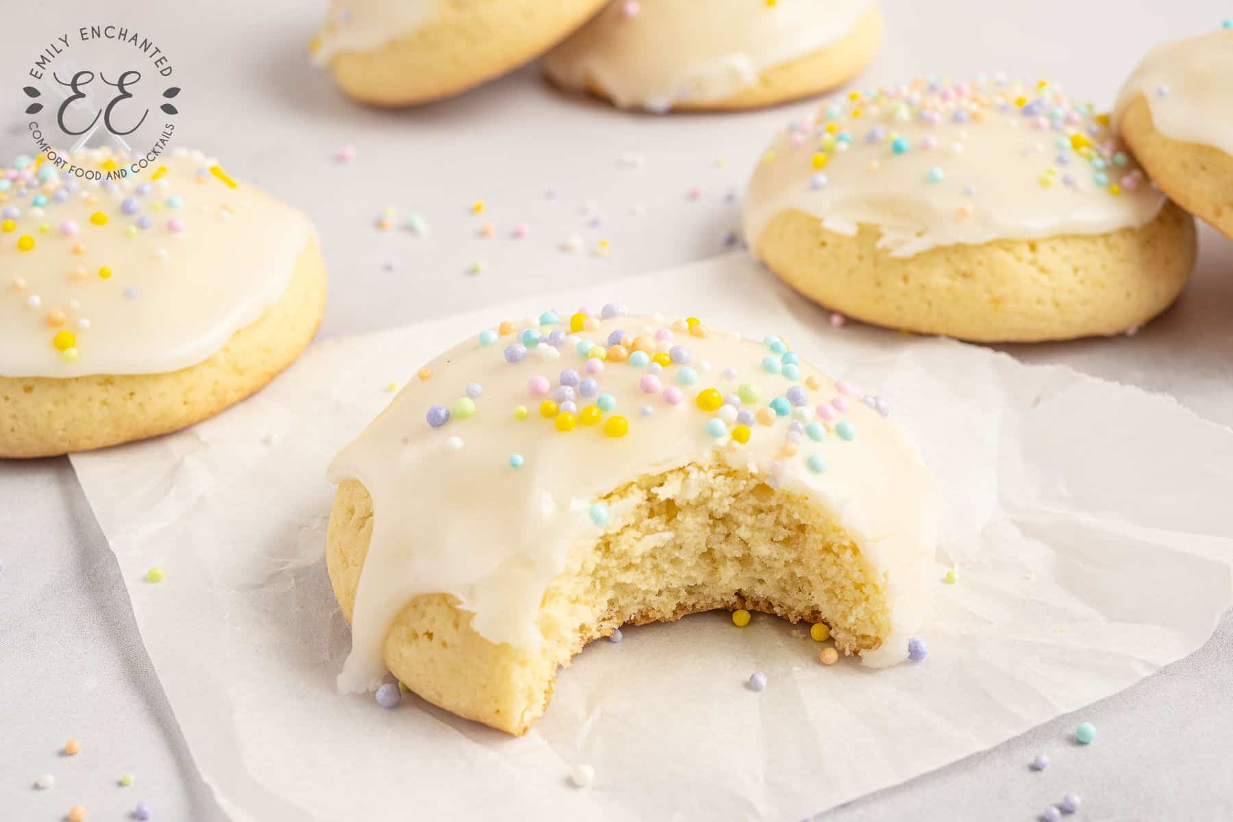 Easter cookie with a bite taken out