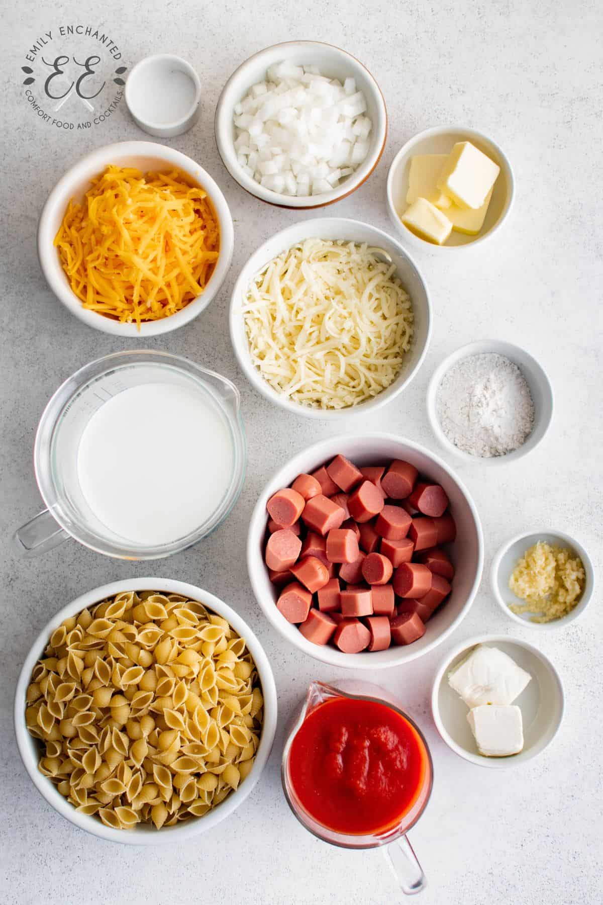 Hot Dog Pasta Ingredients