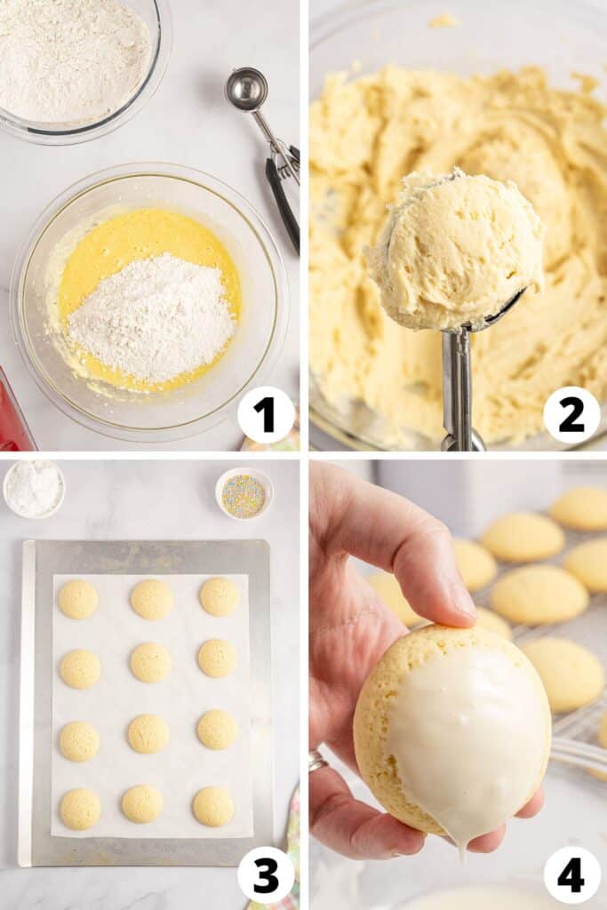 collage of recipe steps for making Italian Easter Cookies