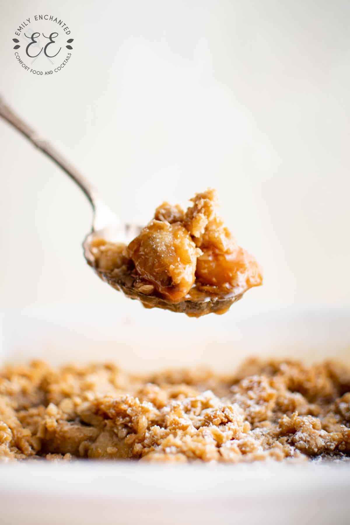 Banana Crisp on a spoon