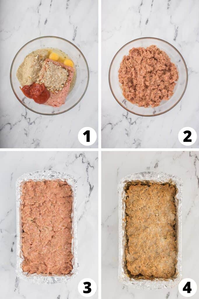 Collage of Lipton Onion Soup Meatloaf Recipe Steps
