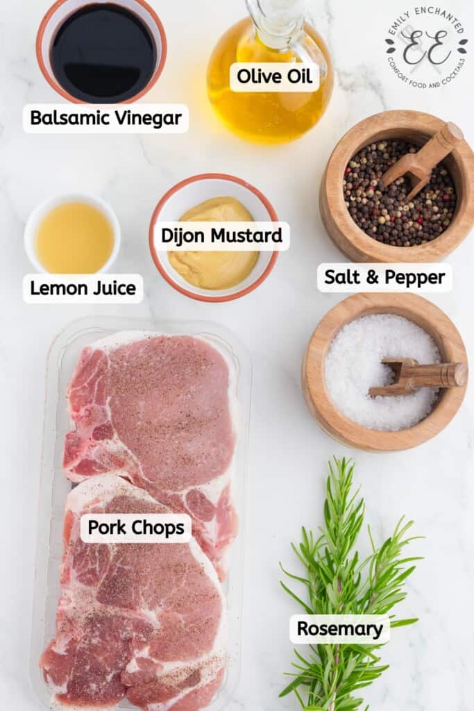 Mustard Balsamic Pork Chops Recipe Ingredients Labeled