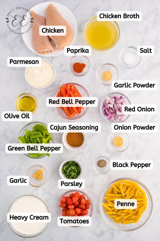 Cajun Chicken Pasta Ingredients